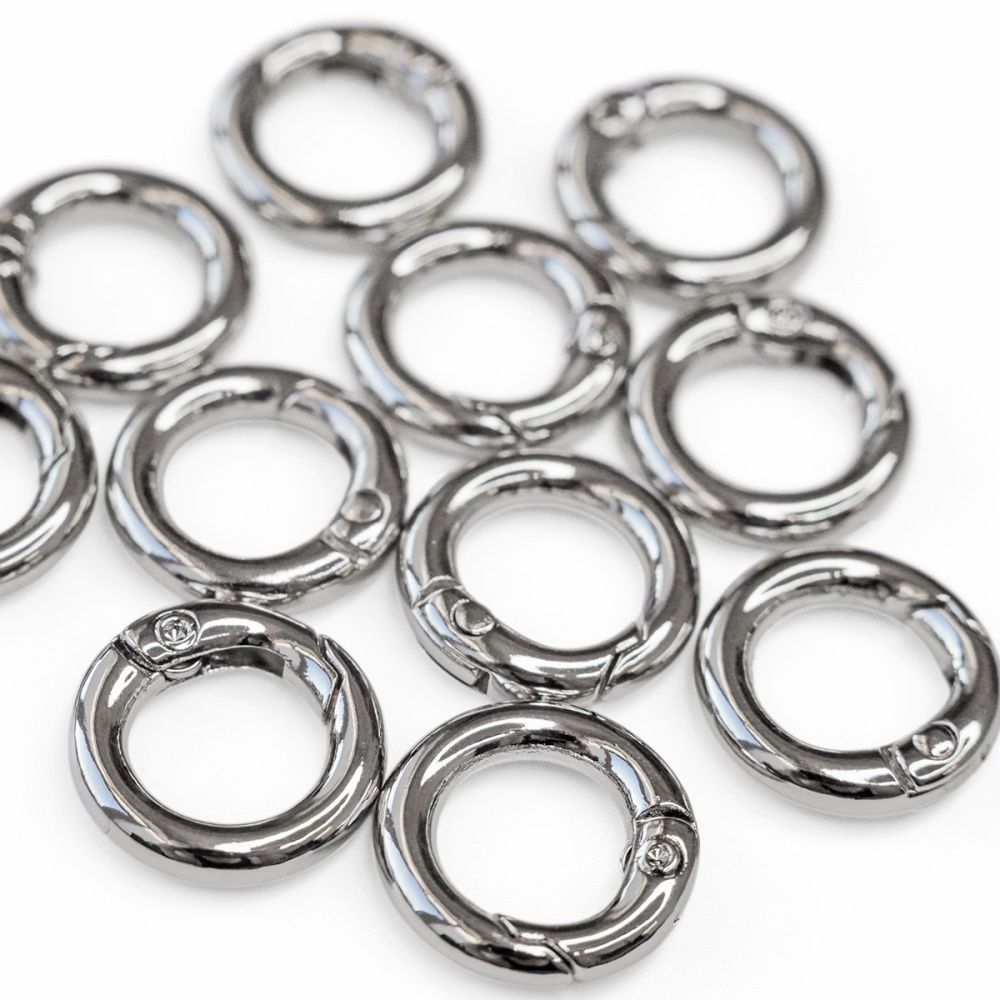 Замочки замок-кольцо для брелоков, цвет платина, 17x3.5 мм