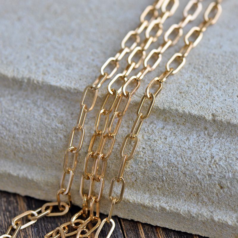 цепочка "скрепка", цвет светлое золото, звено 9.5x4.5x1 мм