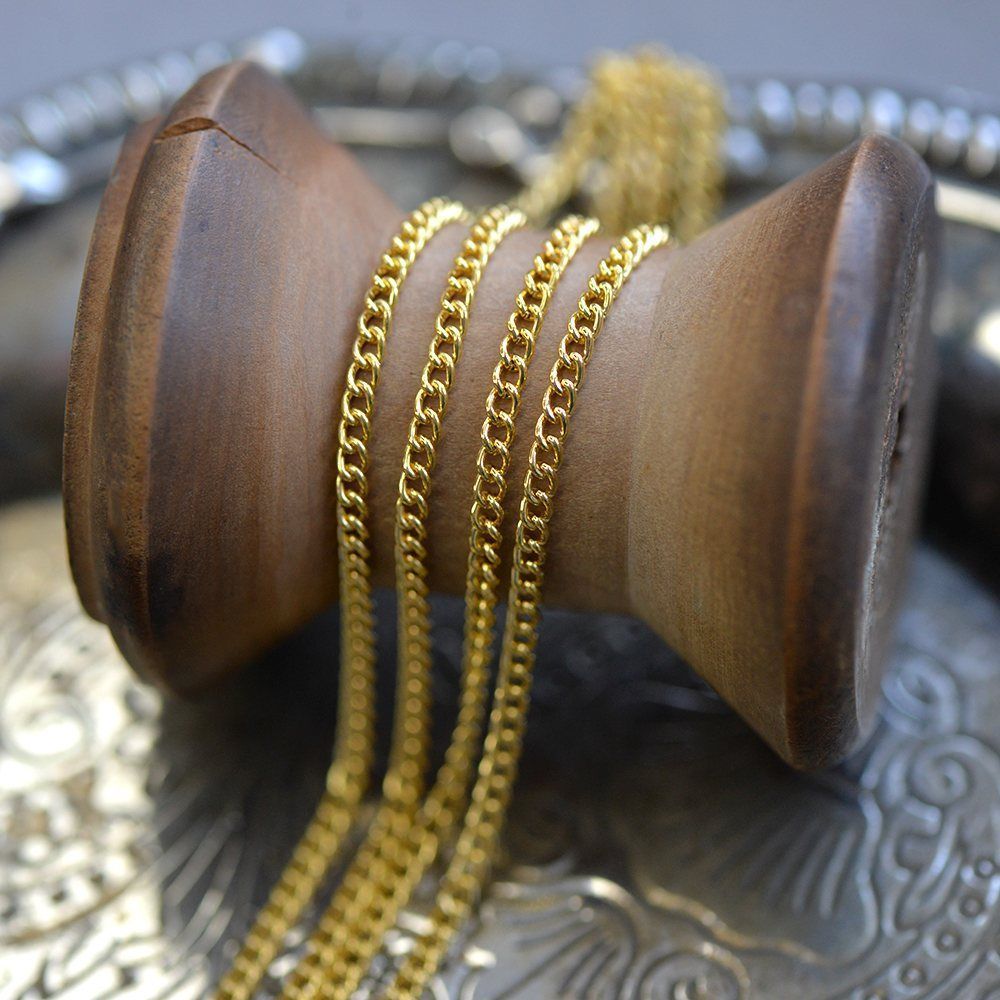 цепочка "твист", цвет золото, звено 3х2х0.6 мм