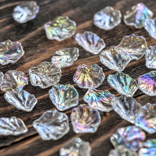 подвеска акриловая "лепесток", цвет прозрачный ав, 19x17x4-5 мм