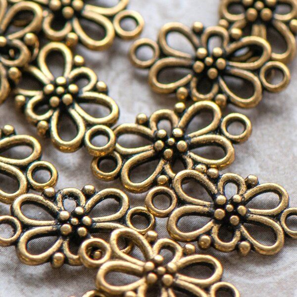 коннектор "симона", цвет античное золото, 16х8х3.5 мм