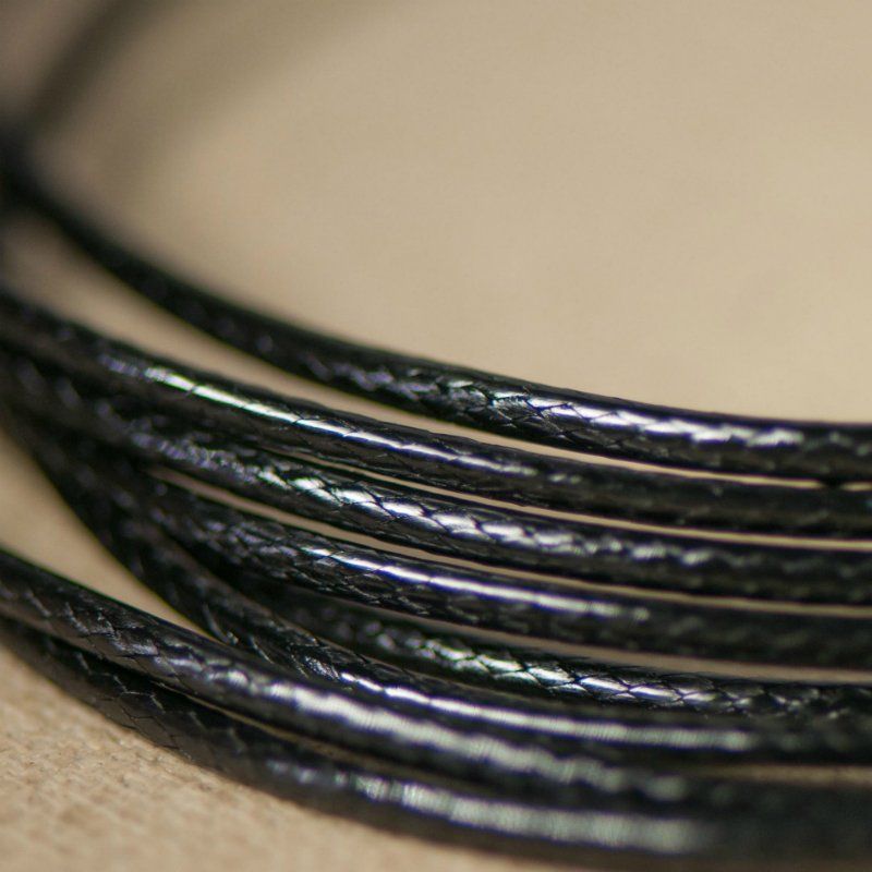 шнур вощеный, цвет черный, 2 мм