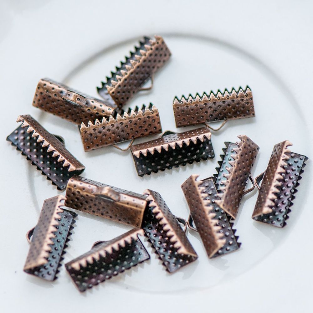 зажим для ленты, цвет красная медь, 16x8x5 мм