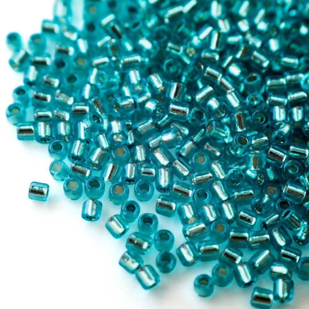 бисер "радуга", рубка, цвет бирюзово-голубой/серебрение (уп 7 г)