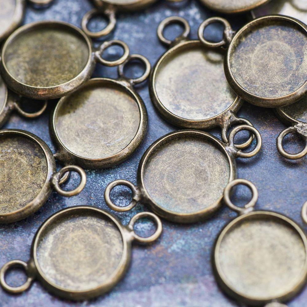 коннектор-сеттинг "лима", цвет античная бронза, 20x12x2 мм