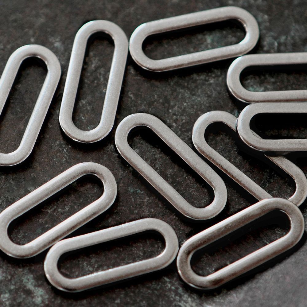 коннектор стальной "овал", цвет стальной, 16x6.5x1 мм