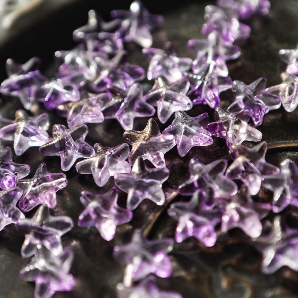 бусина "морская звездочка", стекло, цвет фуксия, 14 мм