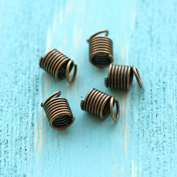 концевик-зажим "пружинка", цвет античная бронза, 6х9 мм