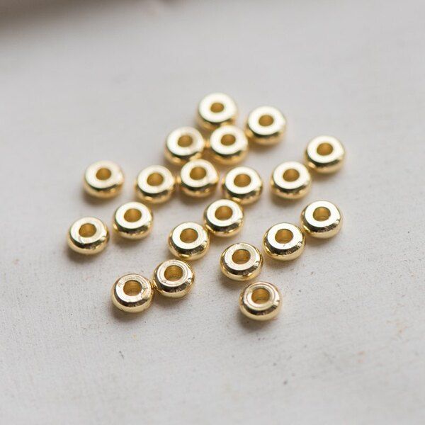 разделительная бусина "абакус", цвет золото,  4x1.5 мм