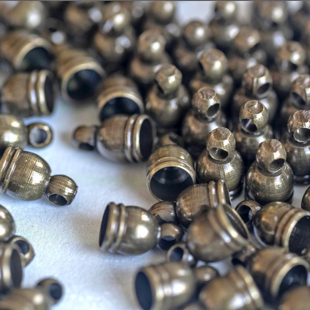 концевик для шнура "белл", цвет античная бронза, 8х5 мм