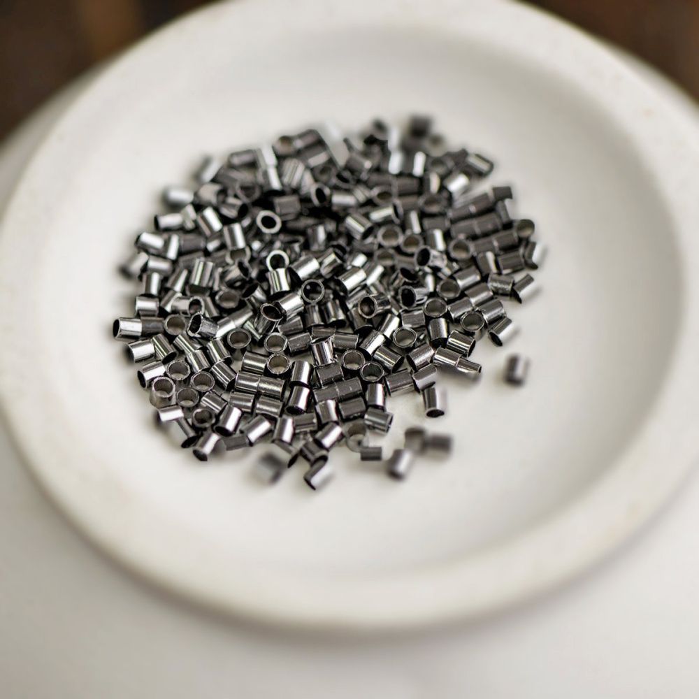 кримп-трубочка, цвет черный, 1.5x1.5 мм 