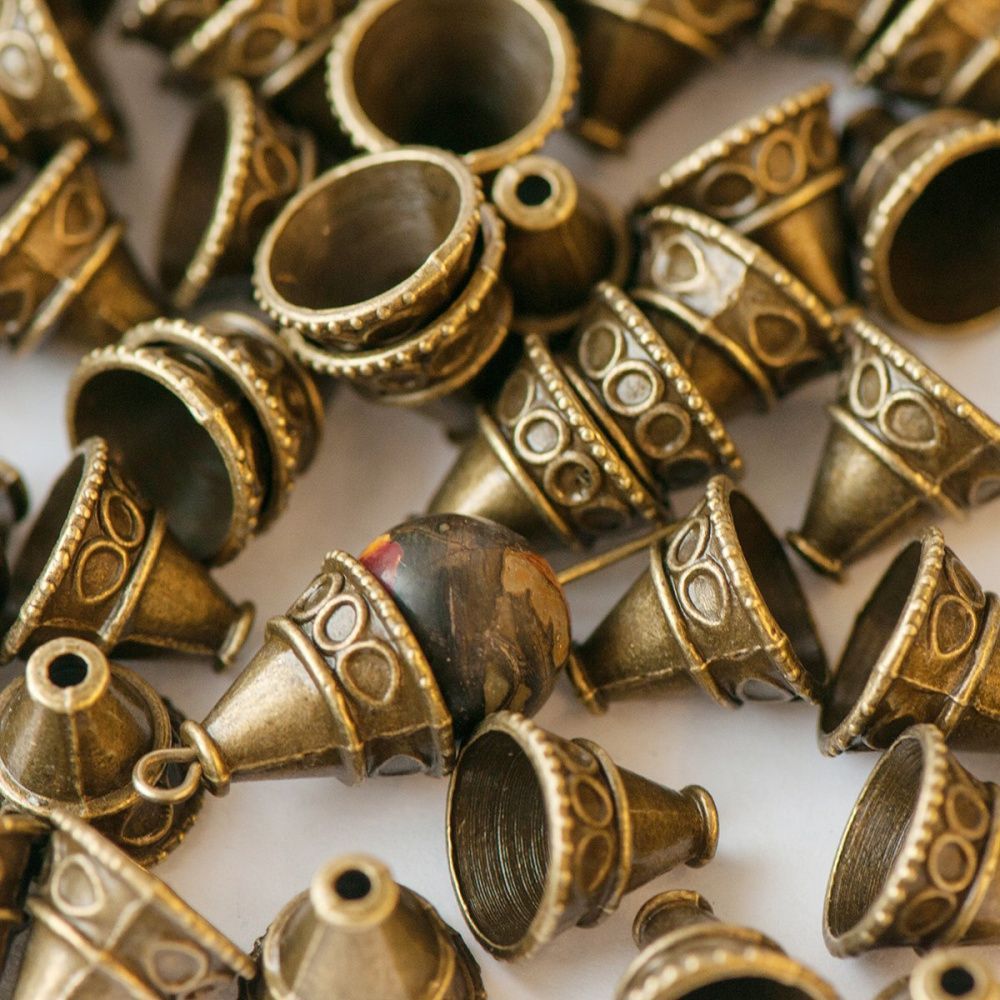 колпачок для бусин "бали", цвет античная бронза, 11x13х13 мм