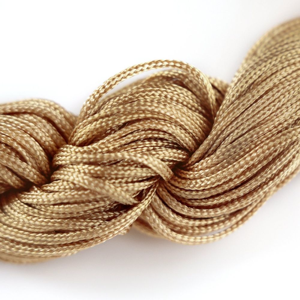 шнур, полиэстер, цвет бежевый, 1 мм, уп 26 м  