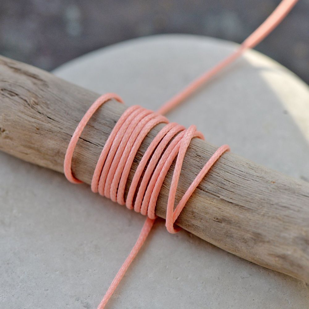 шнур вощеный, цвет розовый лосось, 1 мм