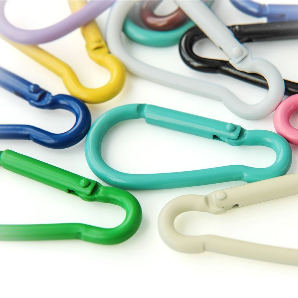 замочек-карабин "рейнбоу", цветовой микс, 46x22.5x4.5 мм