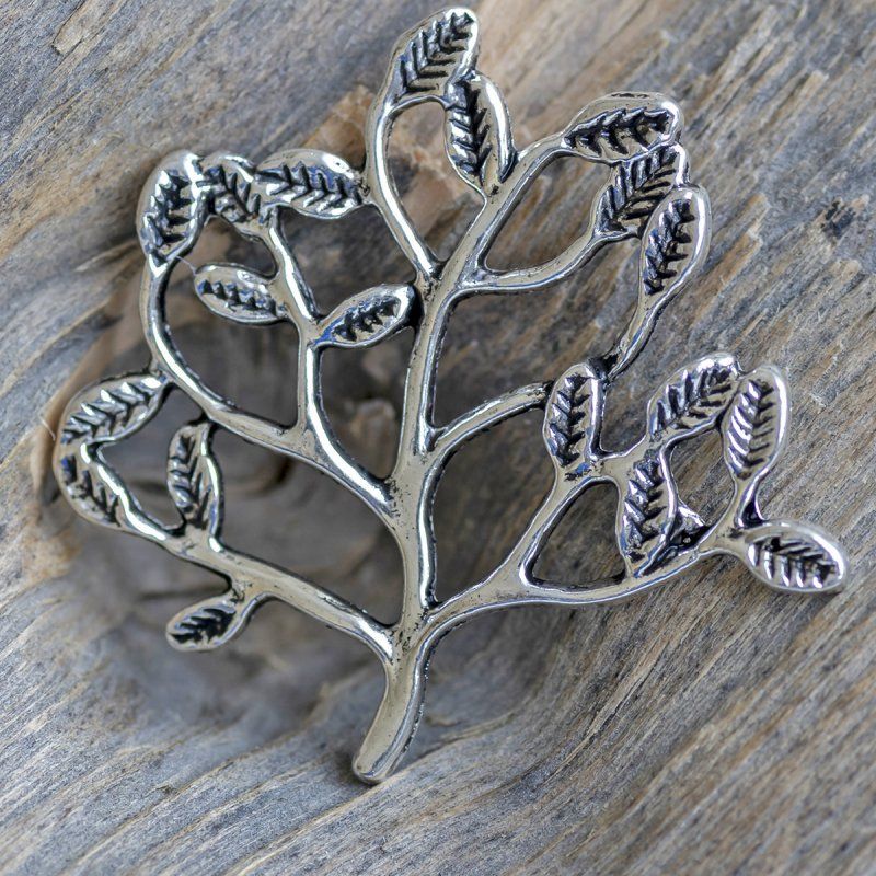коннектор "дерево", цвет античное серебро, 30.5x32x2 мм
