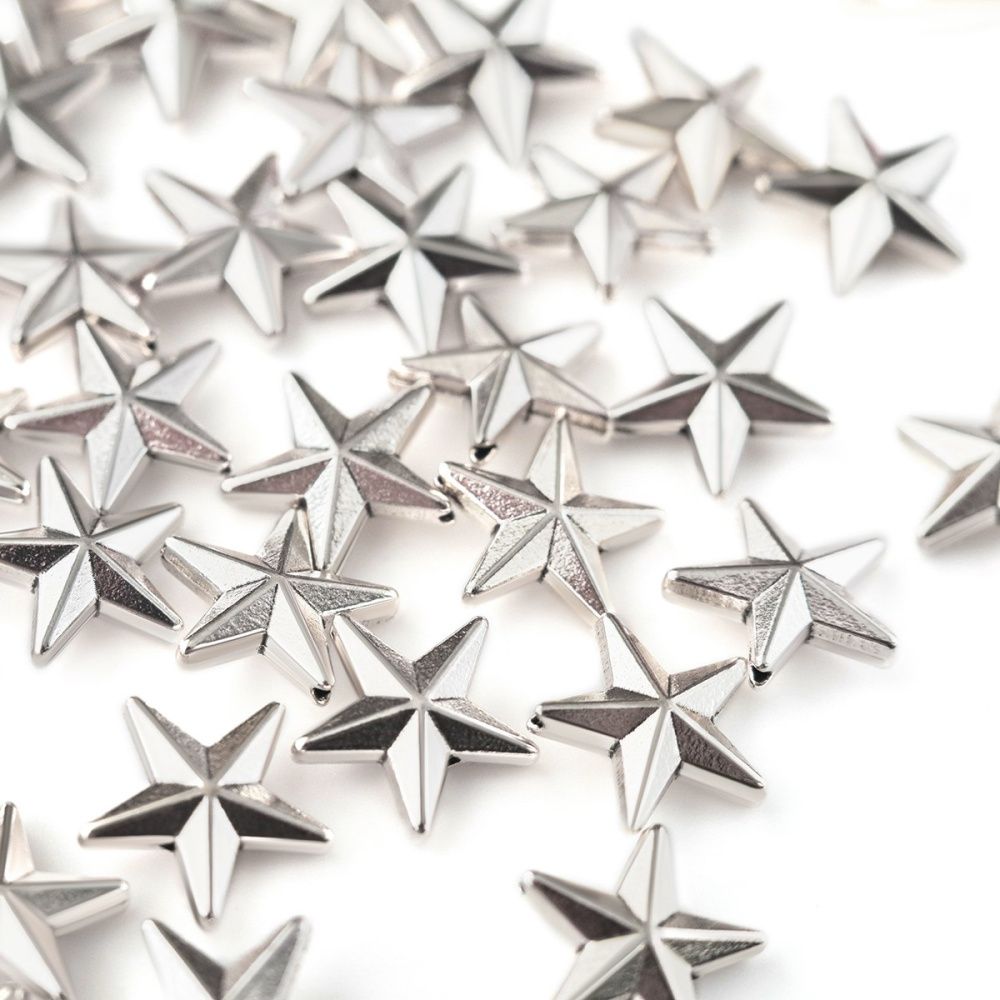 бусина, металл "звезда", цвет античное серебро, 12x12x4 мм