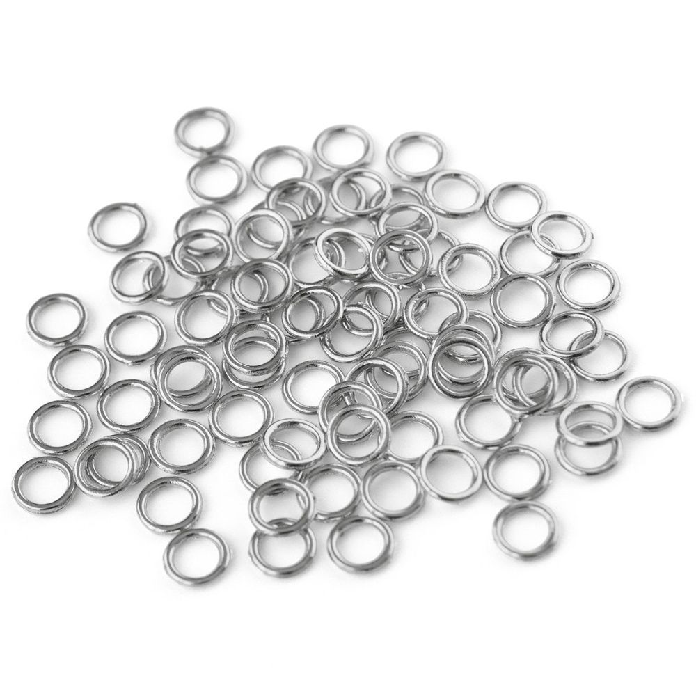 колечко неразъемное, цвет платина, 6х1 мм (уп 5 гр)