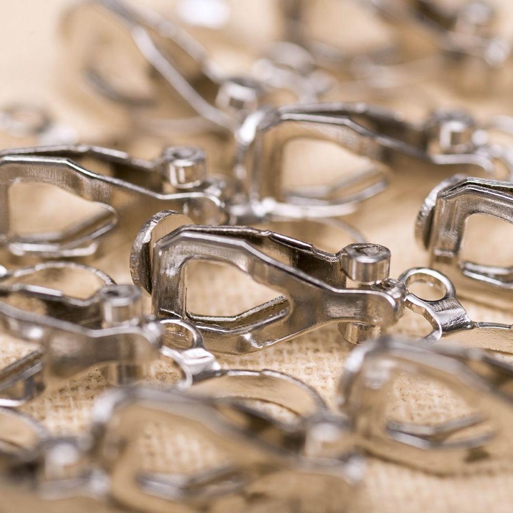 основа для клипс с петлей, цвет платина, 13x6x7 мм