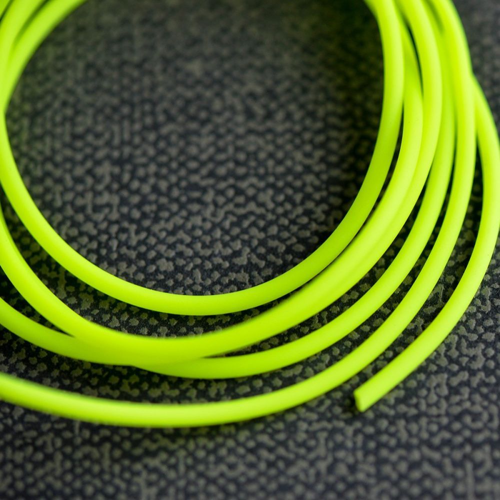 шнур резиновый, с отверстием, цвет желтый неон, 2 мм
