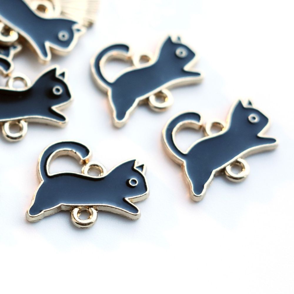 коннектор "котейка", эмаль, цвет черный, 16x19x1.5 мм