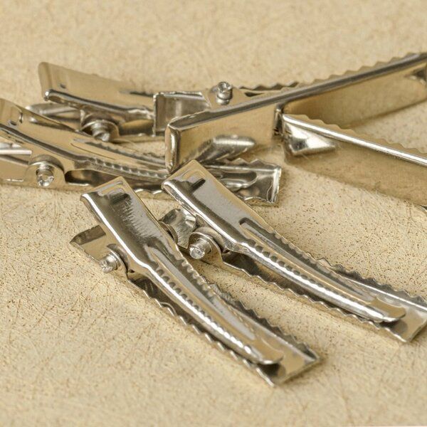 основа для заколки, зажим-крокодильчик, цвет платина, 32x6.5x8 мм