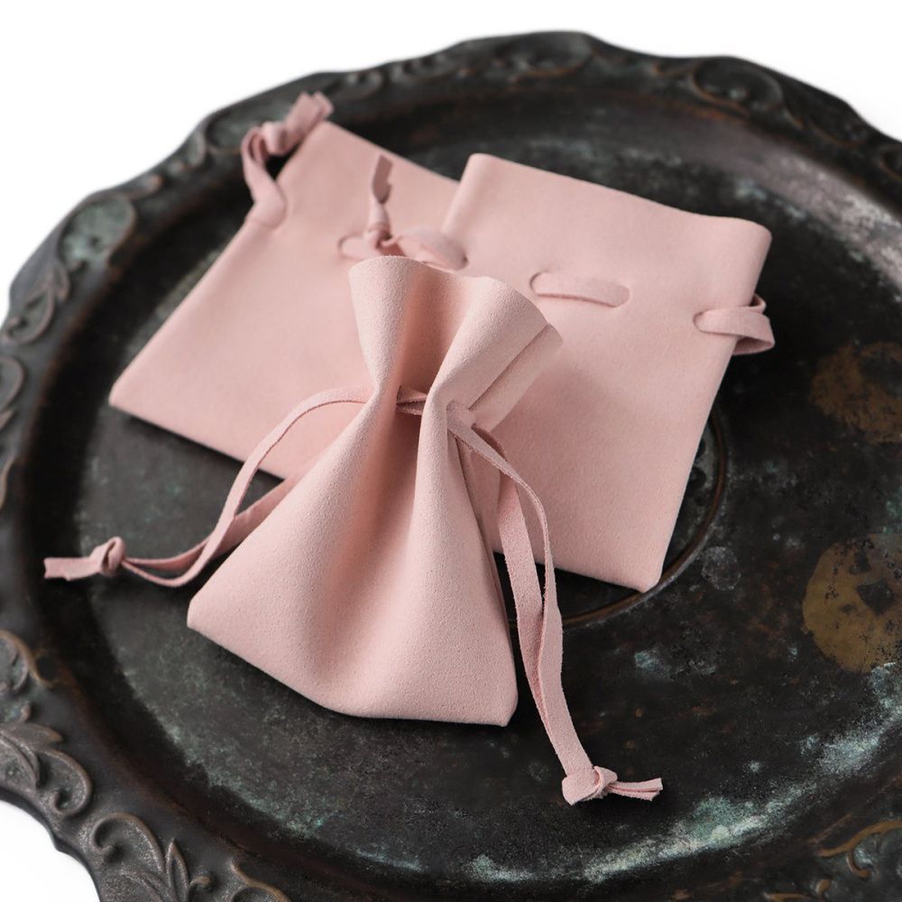 мешочек для украшений, микрофибра, цвет лососевый, 8x7 см