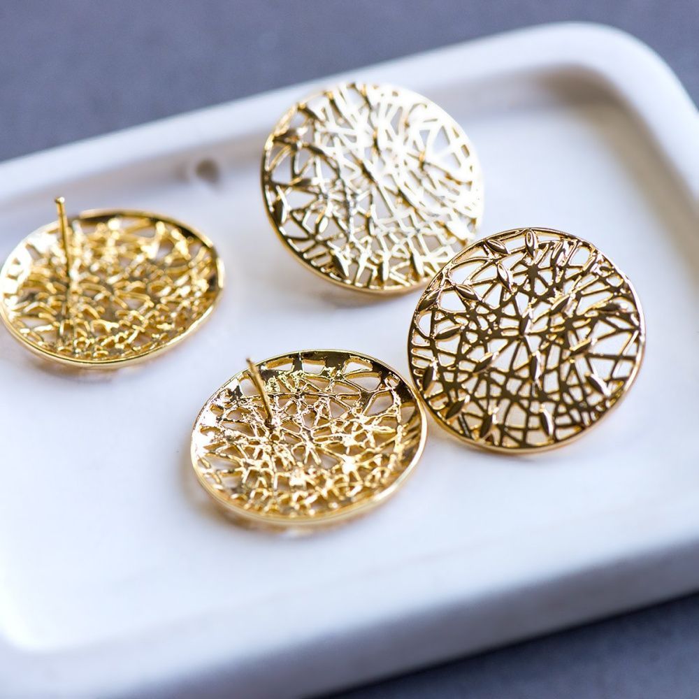 пуссеты "грасс", позолоченные, 27.5x2 мм