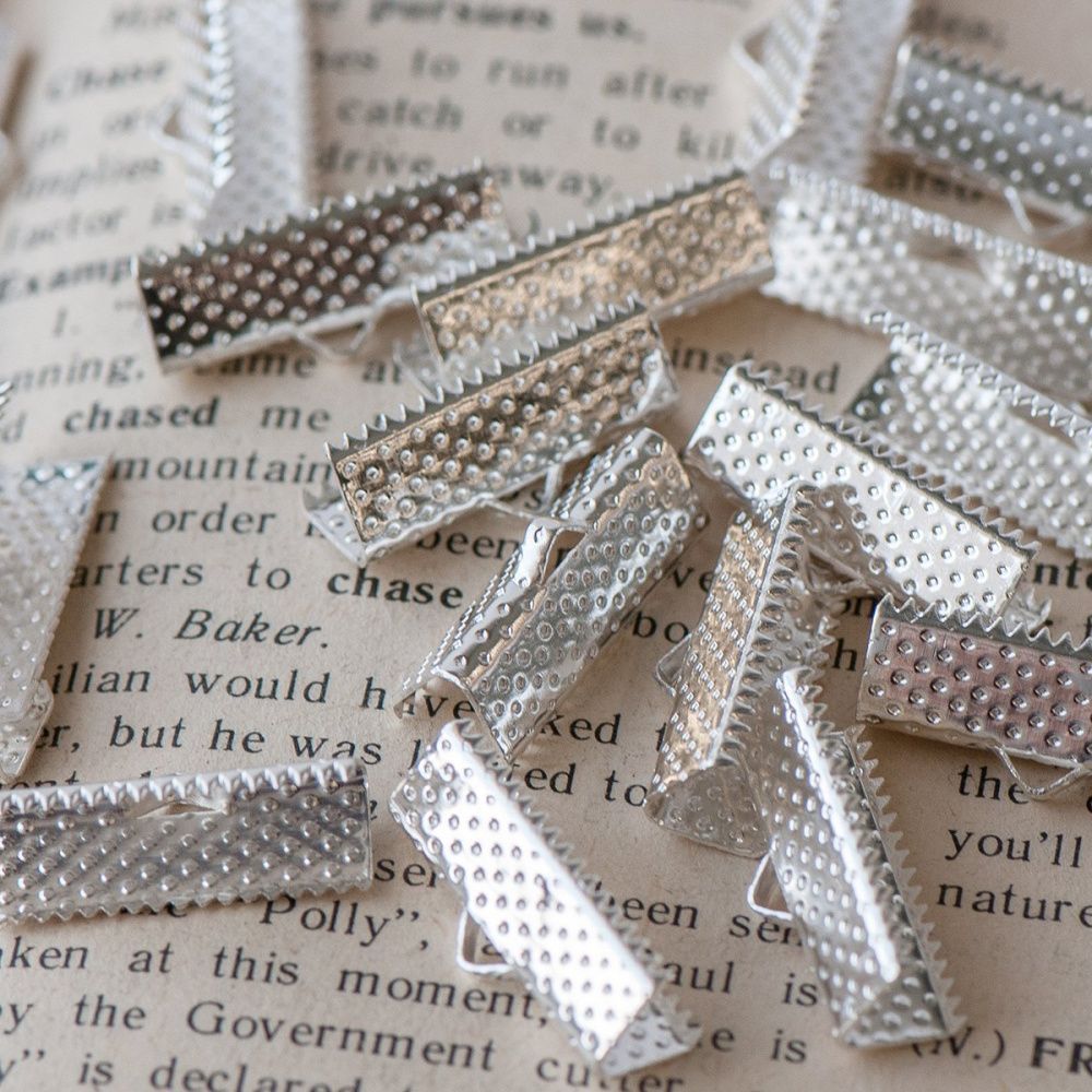 зажим для ленты, цвет серебро, 20х8х5 мм