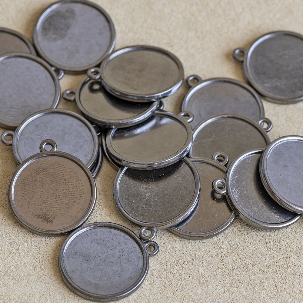 сеттинг круглый "слайс", цвет черный, 29х25х2 мм