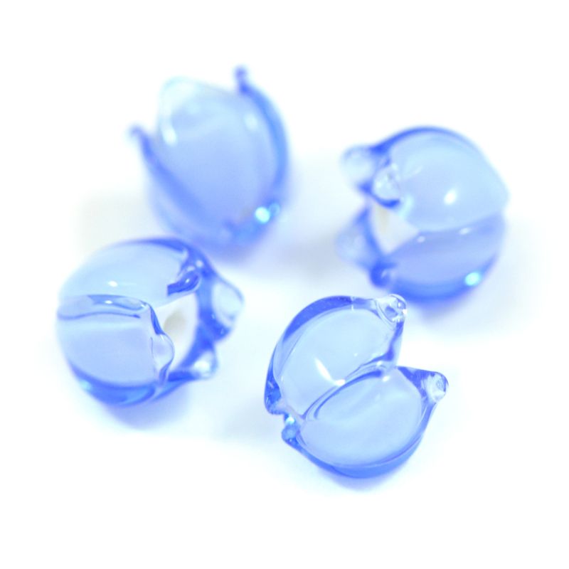 бусина, мурано "ландыш", светло-барвинковый, 7х7 мм