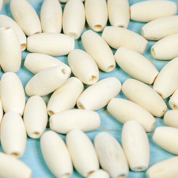 бусина дерево, овальная, цвет натуральный, 20х10 мм