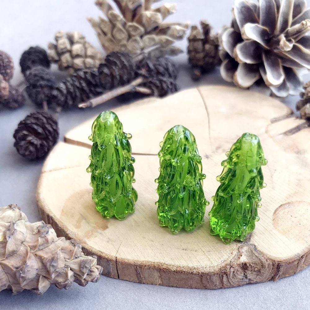 бусина, мурано "ёлочка-иголочка", фигурная, 22х14 мм