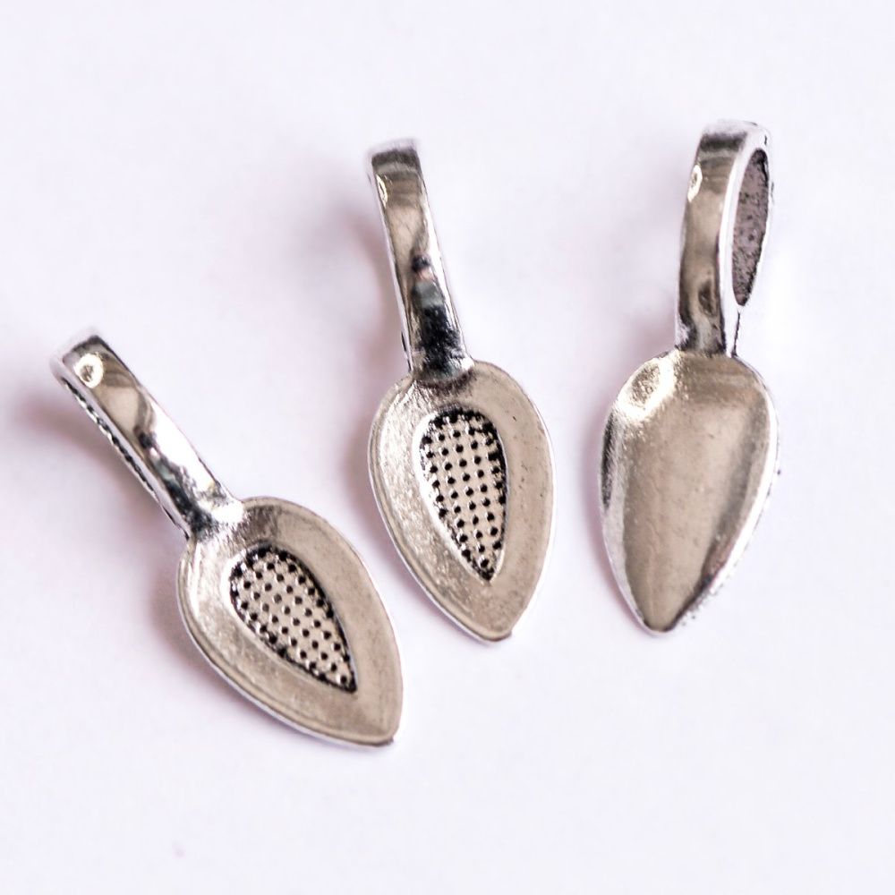 бейл с площадкой для кабошона, цвет серебро, 21х8х6 мм