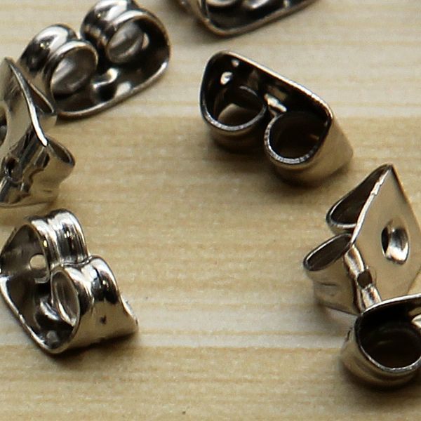 фиксаторы для сережек, цвет платина, 5.5х4х3 мм