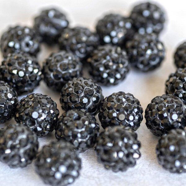 бусина "шамбала" 10, цвет черный, 10 мм