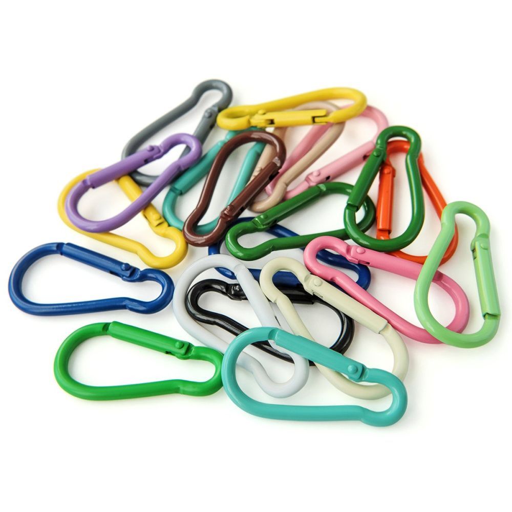 замочек-карабин "рейнбоу", цветовой микс, 46x22.5x4.5 мм