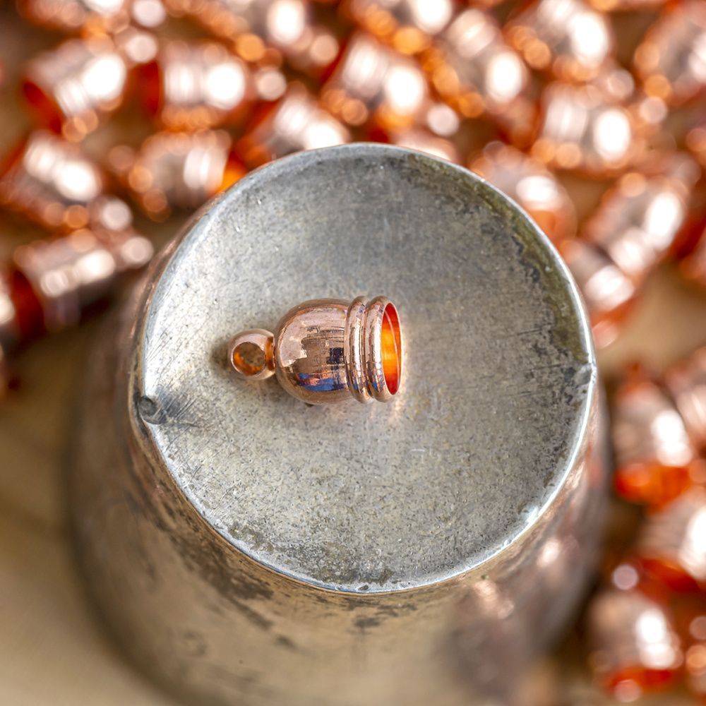 концевик для шнура "белл", цвет розовое золото, 9х6 мм