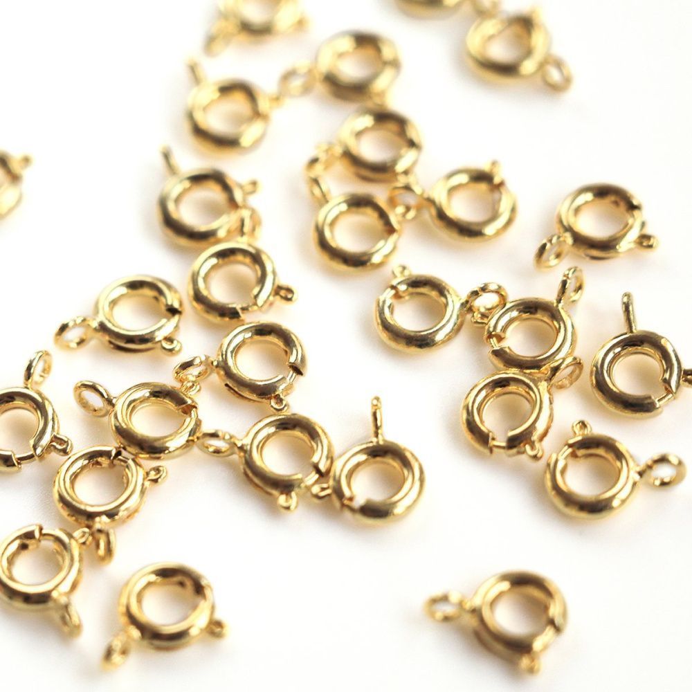 замочек шпрингельный, позолота, 8x5.5x1.5 мм