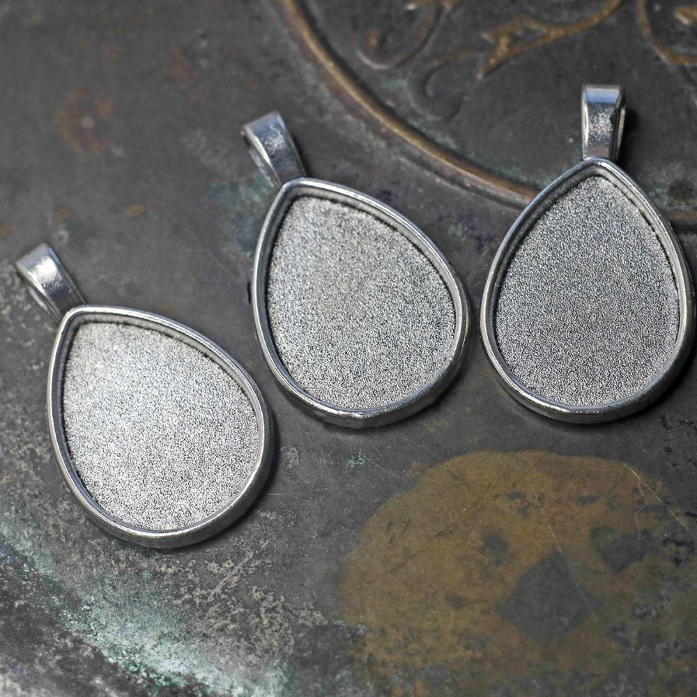 сеттинг каплевидный "мирра", цвет античное серебро, 36х21х2 мм