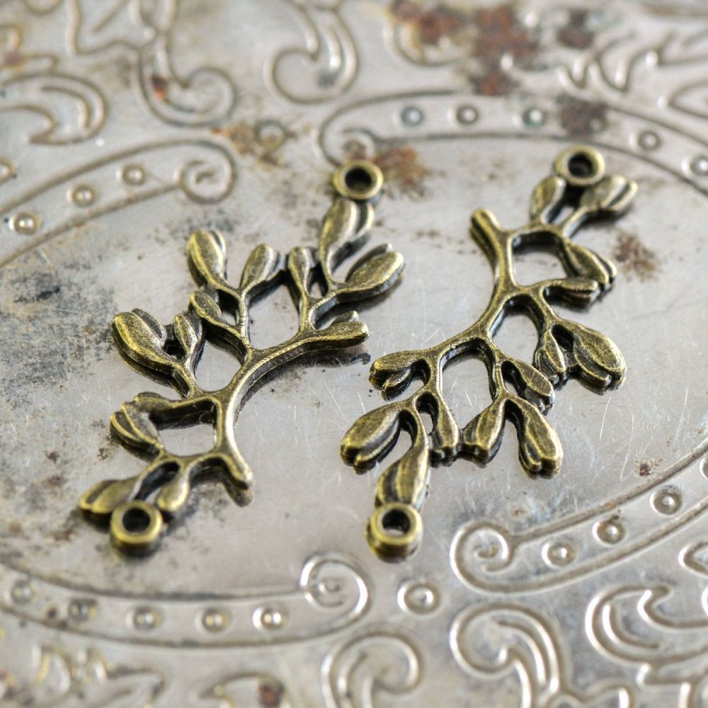 коннектор "веточка", цвет античная бронза, 38х17х2 мм 