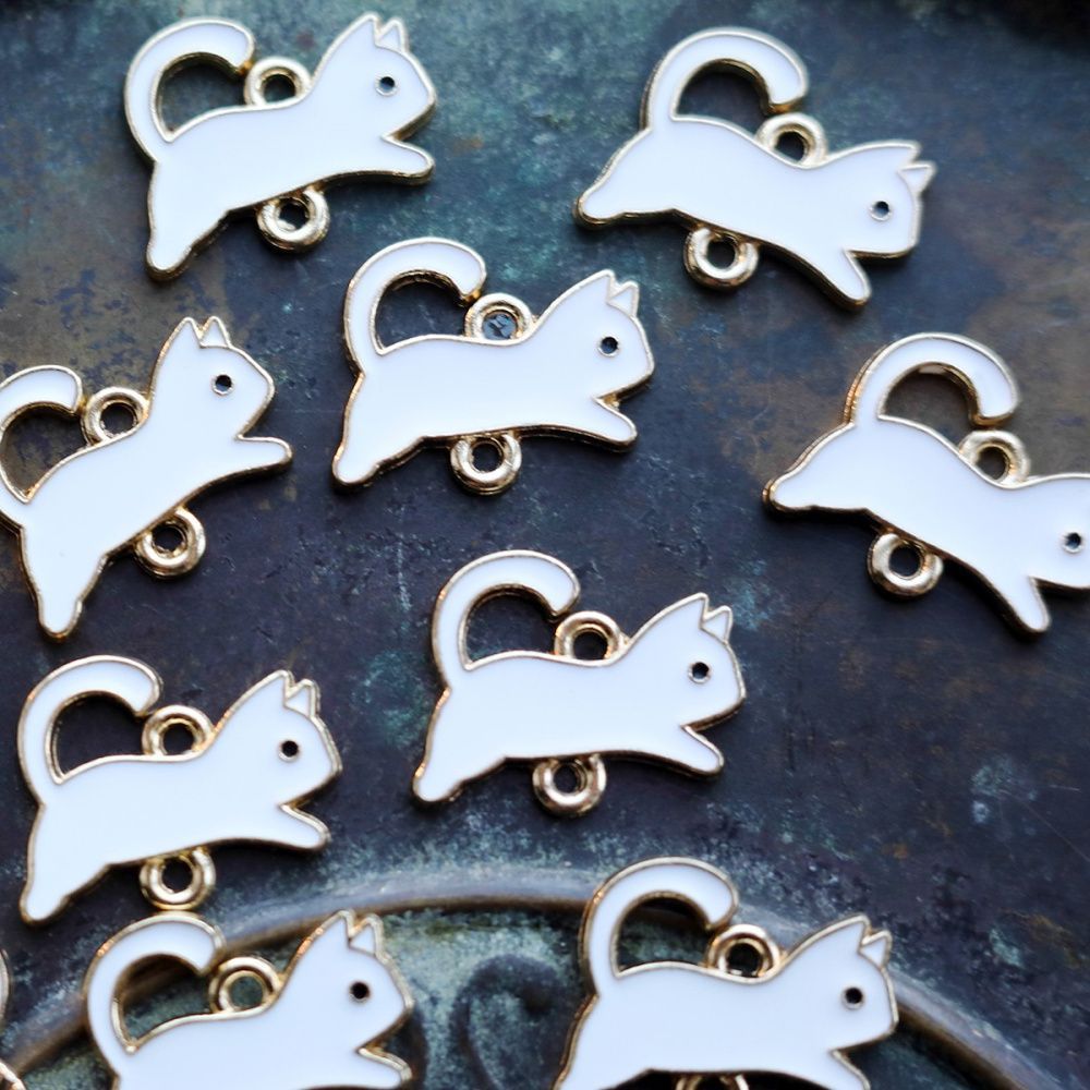 коннектор "котейка", эмаль, цвет белый, 16x19x1.5 мм