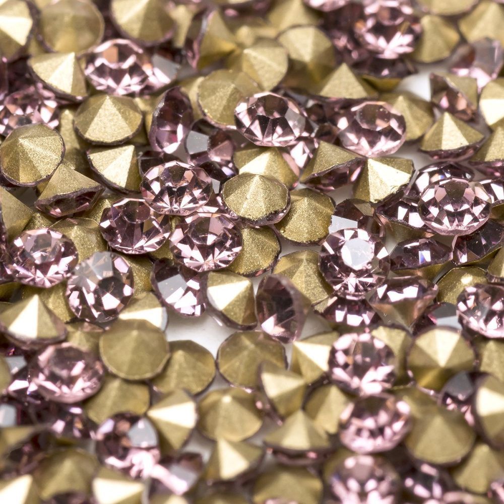 стразы горный хрусталь, цвет аметиста, 2 мм (уп 10 шт)