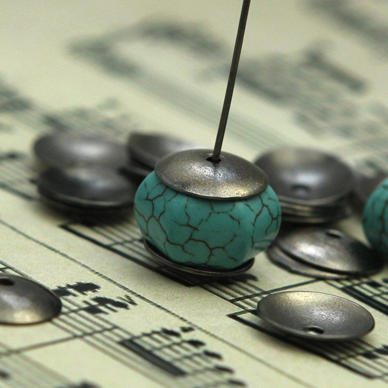 шапочка для бусин "натура", цвет черный, 13х1 мм