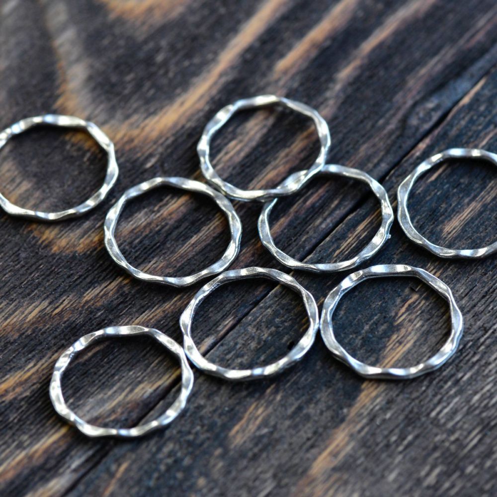 коннектор "кольцо №2", цвет платина, 22x1.5 мм