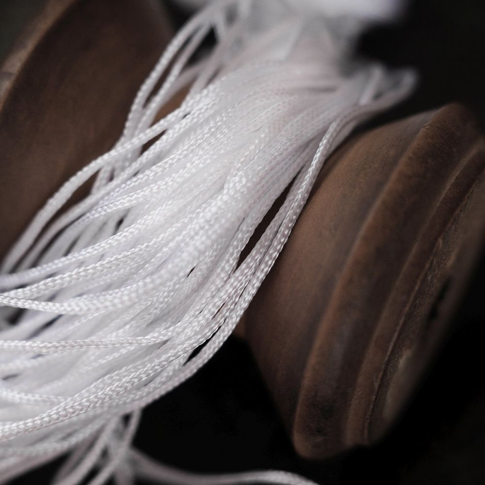 шнур, полиэстер, цвет белый, 1 мм, уп 26 м  