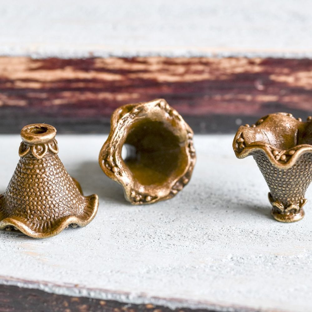 колпачок для бусин "кобея", античная бронза, 22x21x17 мм