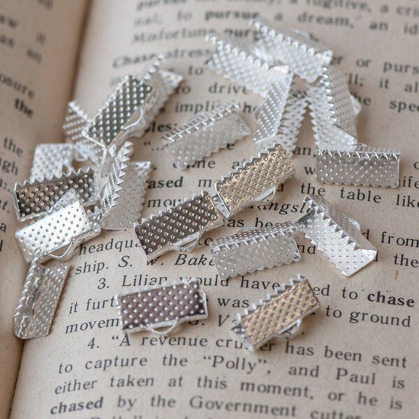 зажим для ленты, цвет серебро, 13x7 мм