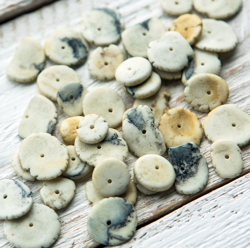 бусина говлит синтетический "хейши", размерный микс (уп. 20 г)