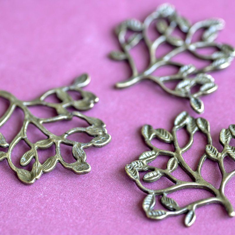 коннектор "дерево", цвет античная бронза, 30.5x32x2 мм